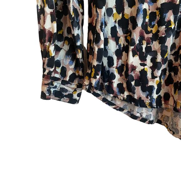 Beach Lunch Lounge Women Top S Abstract Animal Print Button Up Viscose Mob Wife - Picture 8 of 12